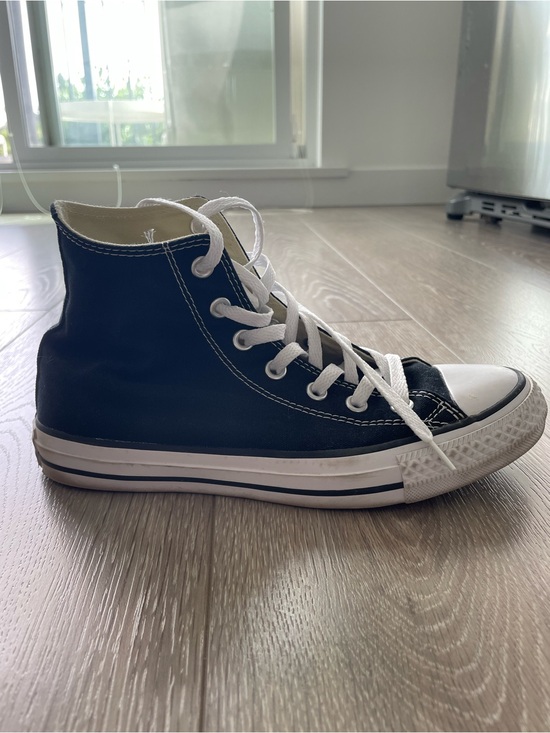 Converse Shoes - Converse Black High-Top Canvas Sneakers with White Trim